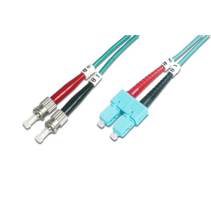 Cavo patch LWL multimodale OM 3, ST/SC  colore acqua  2 mt.
