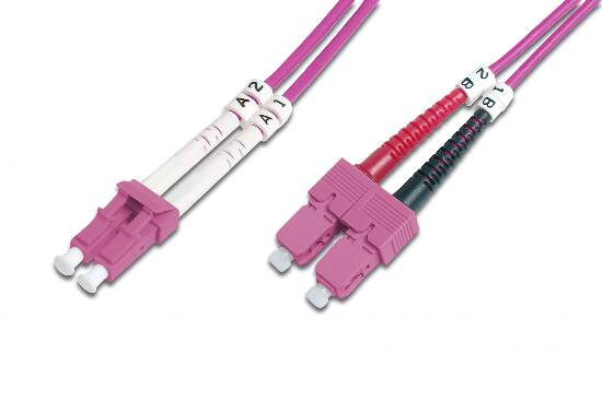 CAVO FIBRA OTTICA LC A SC MULTIMODE DUPLEX 50/125 MT.1 OM4