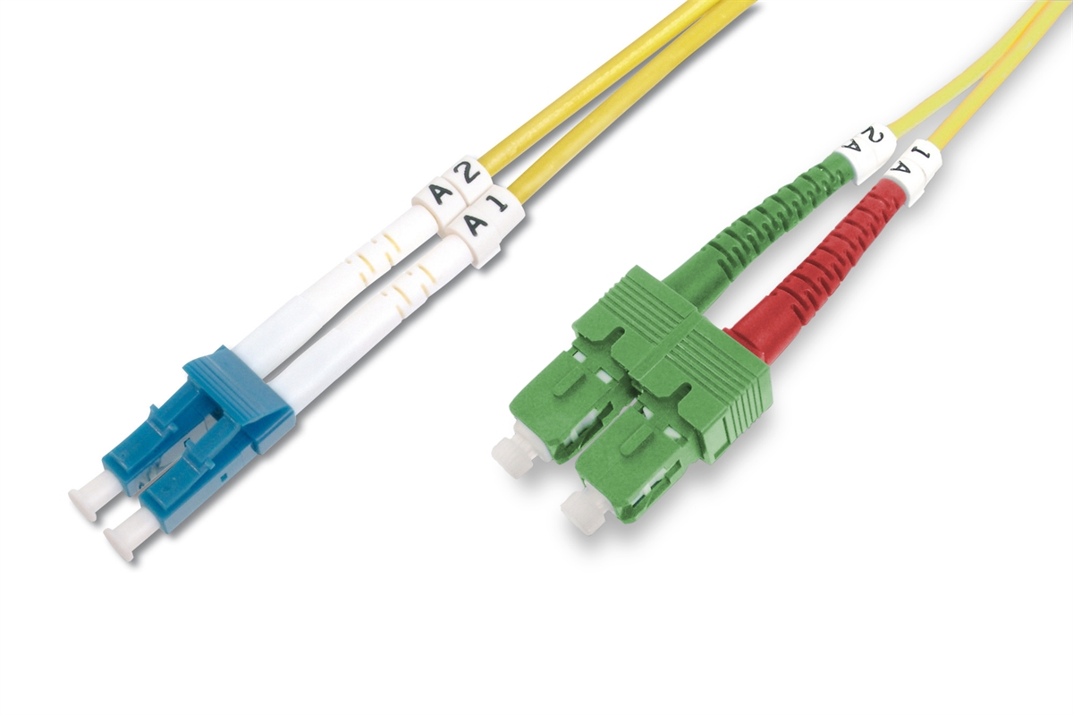 Fiber Optic Singlemode Patchcable SC ( APC ) to LC ( PC) 3 mt. colore giallo