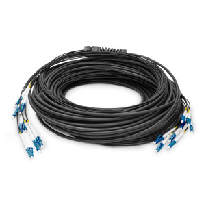 Cavo breakout universale in fibra ottica dotato di terminali, Multimode OM4, 8 fibre, LC/UPC - LC/UPC  50 mt. colore nero