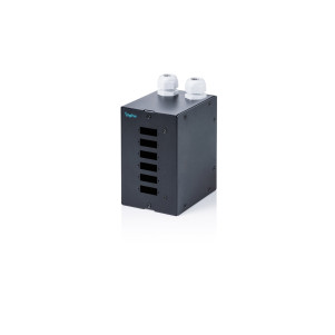 DIGITUS Distributore per guida DIN a fibre ottiche, 6 porte, SC DX/LC Quad, nero