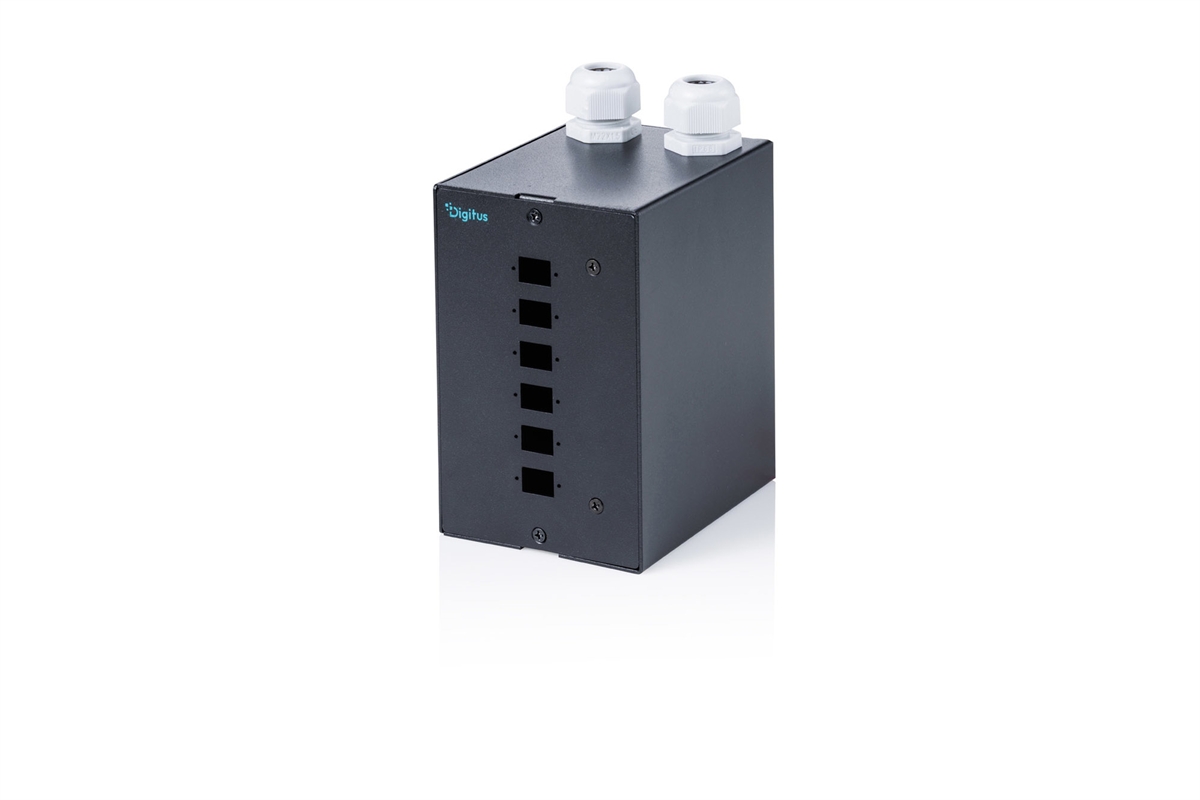 DIGITUS Distributore per guida DIN a fibre ottiche, 6 porte, SC SX/LC DX, nero