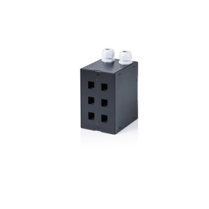 DIGITUS Distributore a binario top-hat in rame, 6 porte, nero