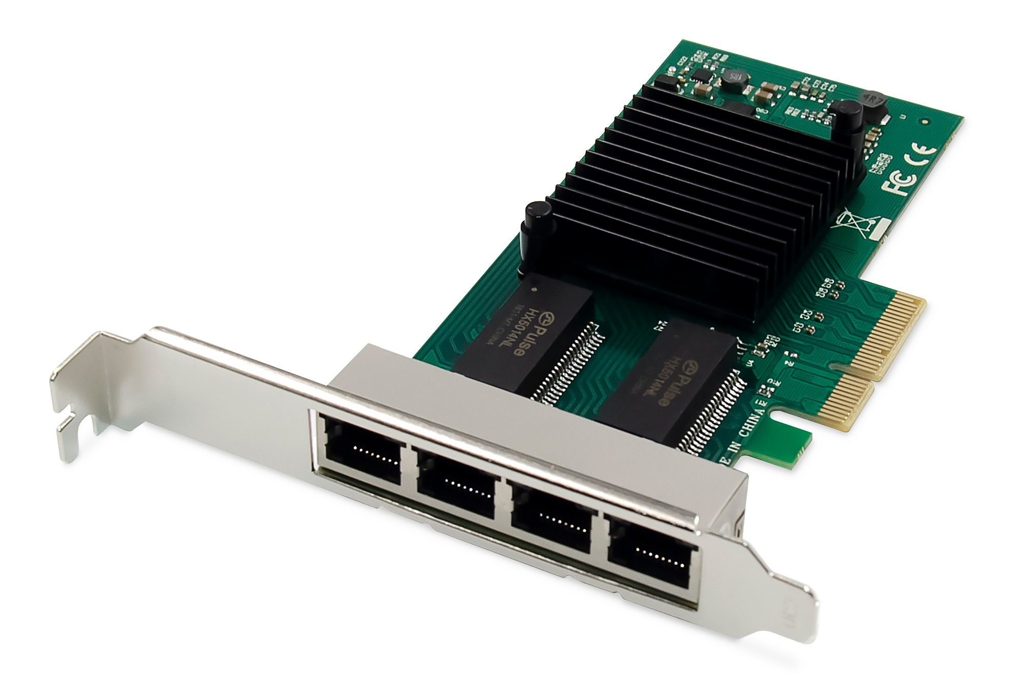 DIGITUS Scheda di rete Gigabit Ethernet a 4 porte, RJ45, PCI Express, Intel I350