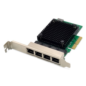 DIGITUS Scheda di rete a 4 porte 2,5 Gigabit Ethernet, RJ45, PCI Express, chipset Realtek