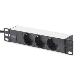 ARMADIO RACK 5 UNITA' 10" CON 1 RIPIANO, MULTIPRESA 3 PRESE, SWITCH DI RETE 8 PORTE GIGABIT, PANNELLO PATCH 8 PORTE CAT 6 GRIGIO DIGITUS