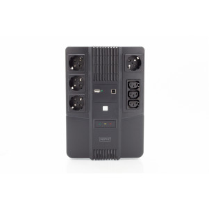 GRUPPO DI CONTINUITA' 600 VA/360 WATT 4 PRESE SCHUKO, 3 IEC C13 USB, RJ45 DIGITUS