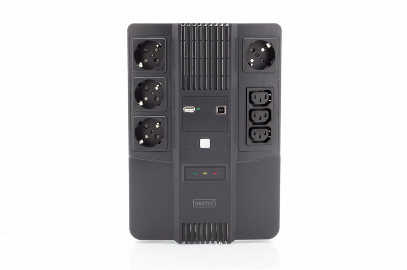 GRUPPO DI CONTINUITA' 600 VA/360 WATT 4 PRESE SCHUKO, 3 IEC C13 USB, RJ45 DIGITUS