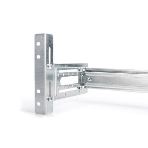 Supporto guida DIN 4U, 178x483x223 mm, galvanized incl. din rail, variable depth and height