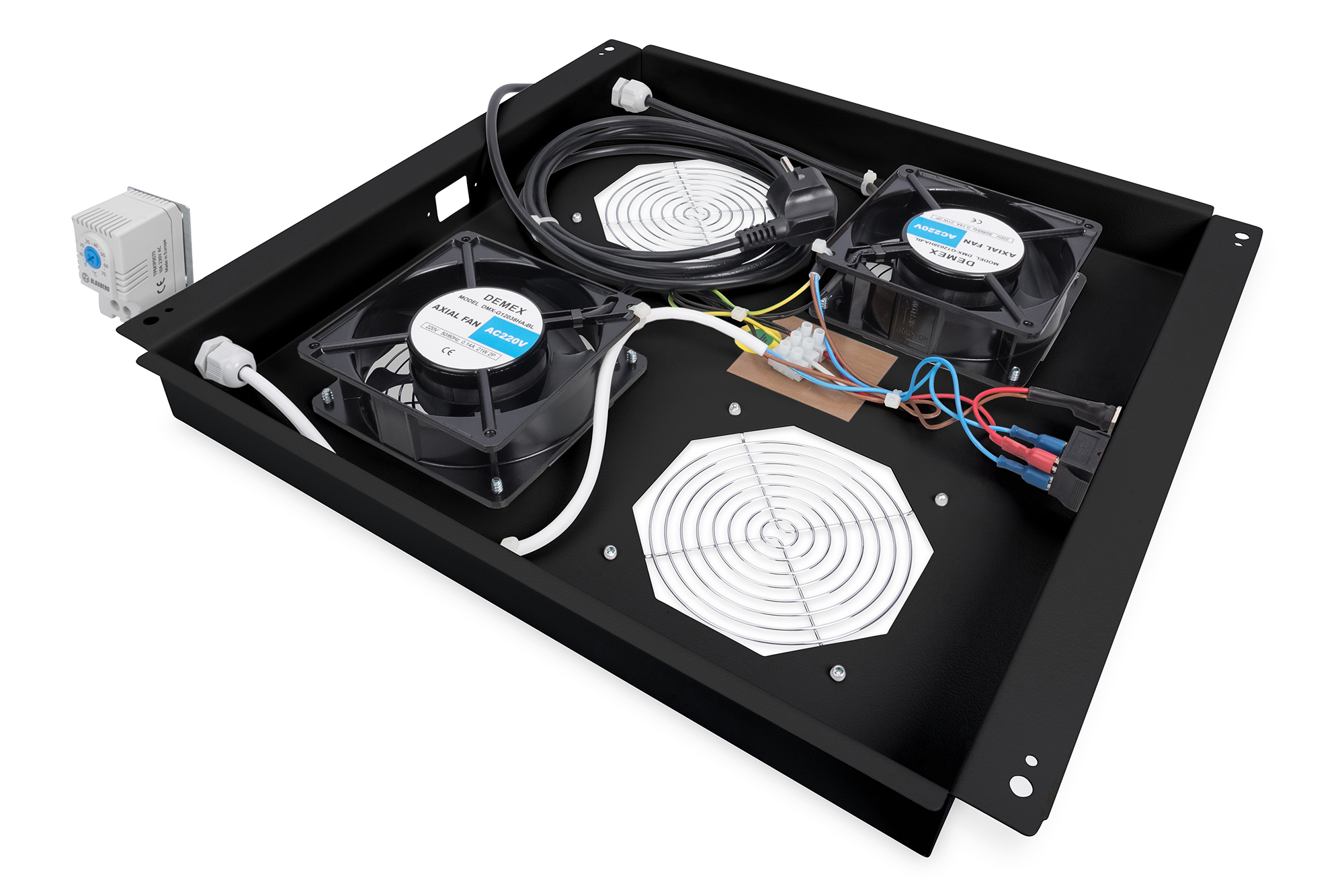 KIT 2 VENTOLE CON TERMOSTATO PER ARMADI LINEA PROFESSIONALE COLORE NERO