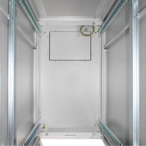ARMADIO 26 UNITÀ 19" PER RETI E SERVER MISURE (A)1299 X (L)600 X (P)1000 MM. COLORE GRIGIO CHIARO PORTA TRAFORATA