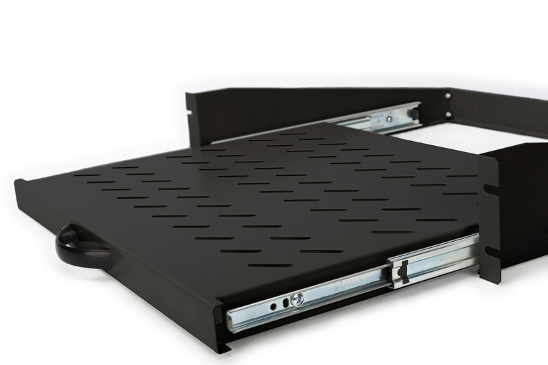 RIPIANO PER ARMADI RACK ESTRAIBILE 2U 367MM PER MONTANTI FRONTALI DIGITUS NERO
