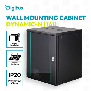 Armadio Rack 19" a Muro serie Dynamic-N - 600x600 mm (LxP), non montata