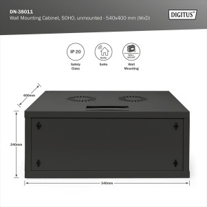 Armadio da muro 4U DIGITUS SOHO smontato - 540 x 400 mm (L x P) colore nero