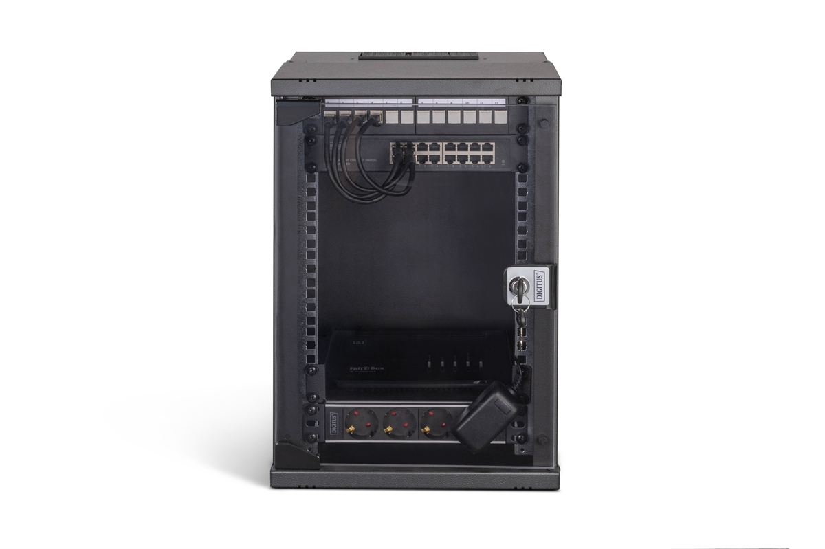 ARMADIO RACK DI RETE DIGITUS 10" CON ACCESSORI  - 9U, 315 x 300 mm (L x P)