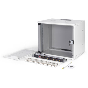 ARMADIO RACK DI RETE DIGITUS 19" CON ACCESSORI - 9U, 540 x 400 mm (L x P)