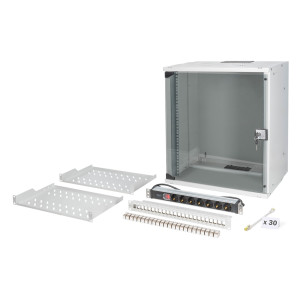 ARMADIO RACK DI RETE DIGITUS 19" CON ACCESSORI - 12U, 540 x 400 mm (L x P)