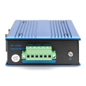 DIGITUS Switch PoE di rete Fast Ethernet a 4 porte, industriale, non gestito, 1 collegamento SFP