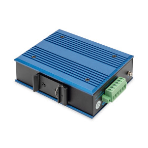 DIGITUS Switch PoE di rete Gigabit Ethernet a 4 porte, industriale, non gestito, 1 collegamento SFP