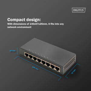 Switch Gigabit a 8 porte, desktop, non gestito, alloggiamento in metallo