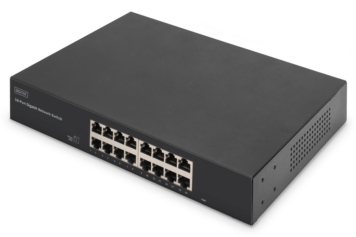 DIGITUS Switch Gigabit a 16 porte, 19 pollici, non gestito