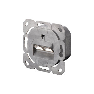 PRESA A MURO CON 2 PRESE CAT 6A 80X80 SCHERMATA CON COPERTURE ANTIPOLVERE DIGITUS