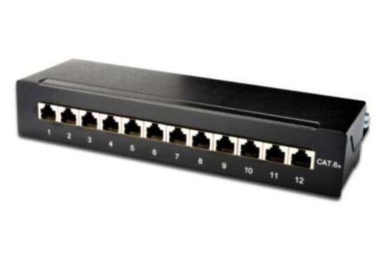 PANNELLO 12 PORTE SCHERMATE DA DESKTOP PER RETI CATEGORIA 6