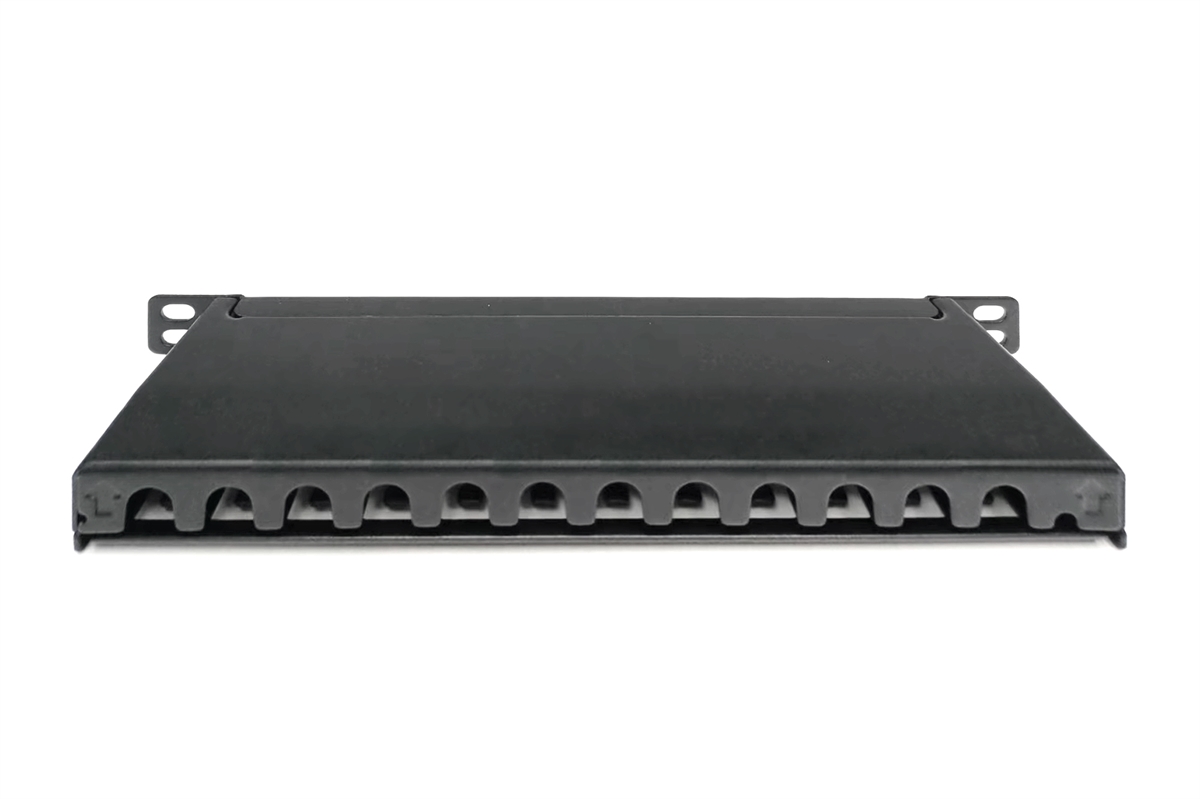 Pannello patch sottile Cat.6A, schermato, 12 porte, 0,5 U, 10", nero