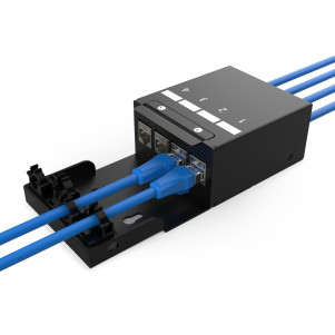 DIGITUS Scatola per punti di consolidamento, moduli Keystone a 4 porte con gestione intelligente dei cavi