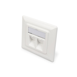 DIGITUS Scatola di derivazione vuota per modulo Keystone, telaio 80 x 80 mm + piastra centrale 50 x 50 mm