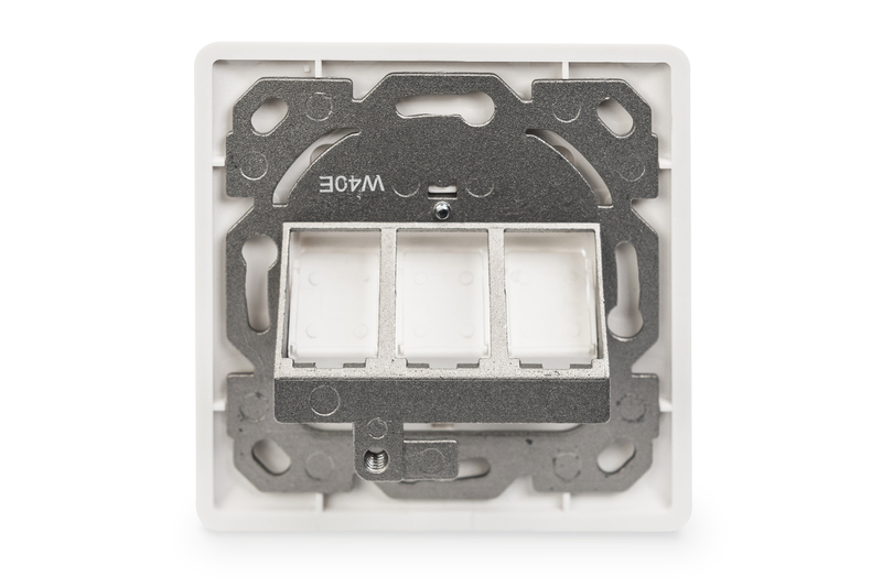 DIGITUS Scatola di derivazione vuota per modulo Keystone, telaio 80 x 80 mm + piastra centrale 50 x 50 mm