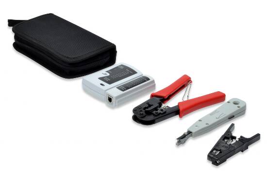 SET ATTREZZI ASSEMBLAGGIO RETI E TESTER