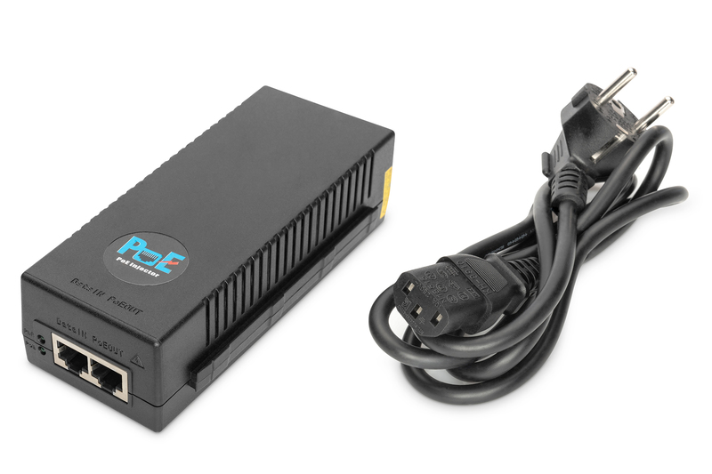 INIETTORE 10 GIGABIT  POE+ ETHERNET 802.3AT PIN DI ALIMENTAZIONE: 3/6(+), 1/2(-), 30W