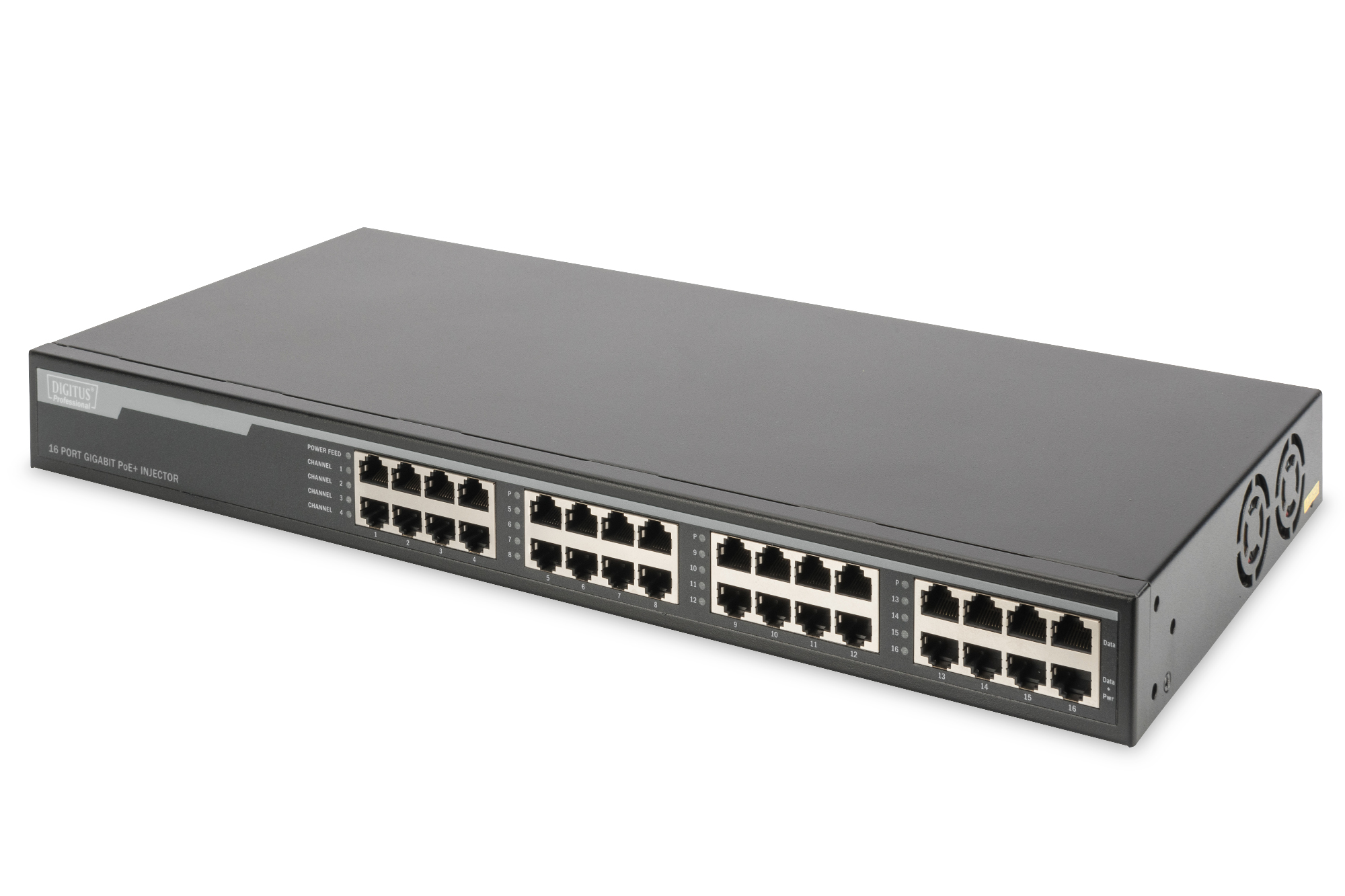 INIETTORE MID-SPAN 32 PORTE GIGABIT POE+ CON 16 PORTE ENTRATA E 16 PORTE USCITA 250W DIGITUS