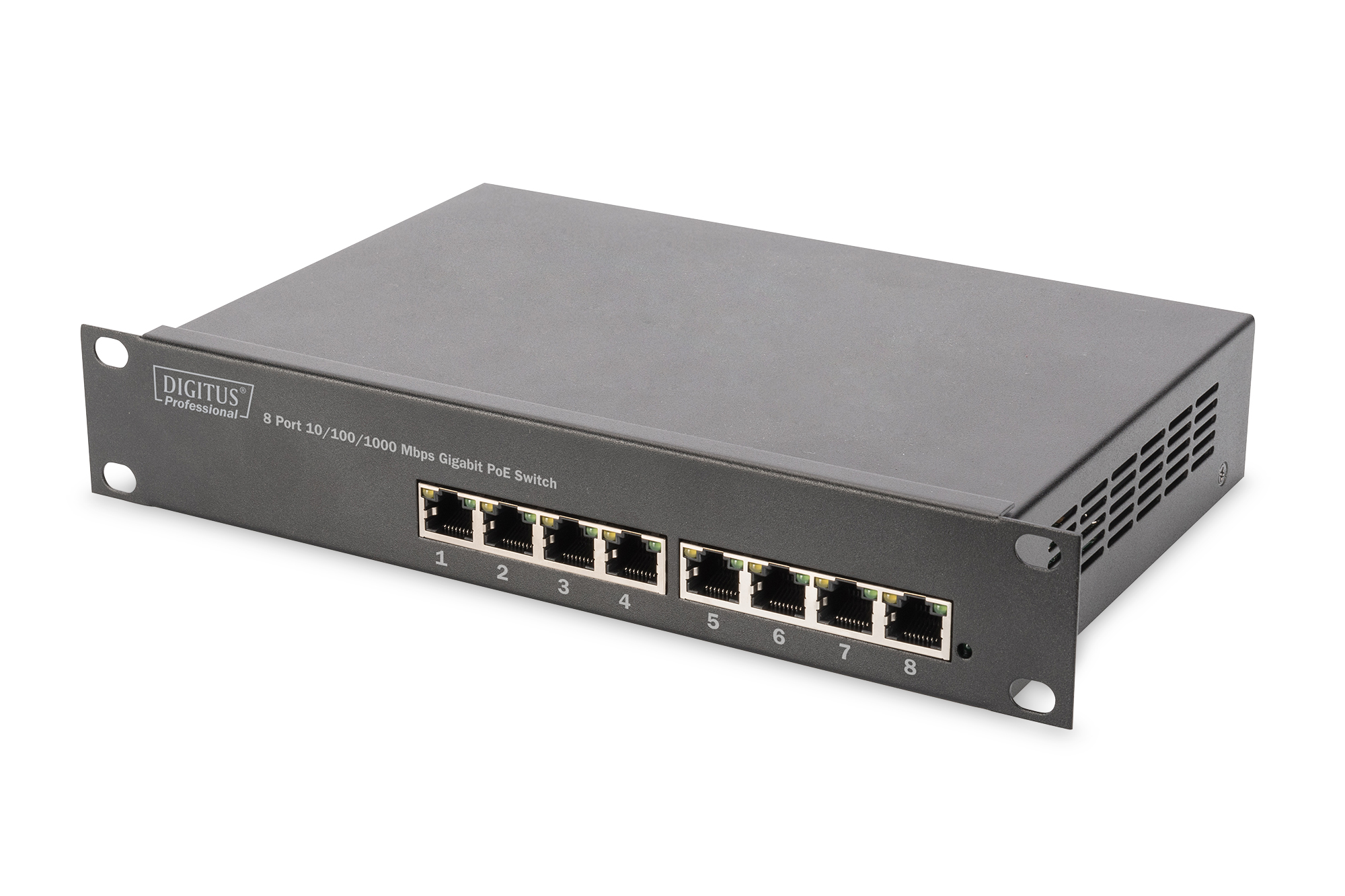 SWITCH PER RETI DIGITUS 8 PORTE GIGABIT ETHERNET INSTALLABILE 10 POE