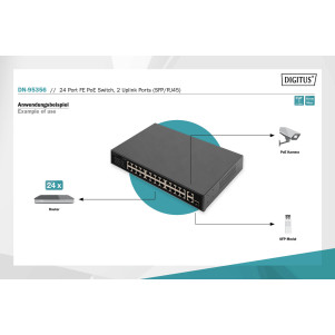 Switch 24 Porte FE PoE 2 Uplink Ports (SFP / RJ45)