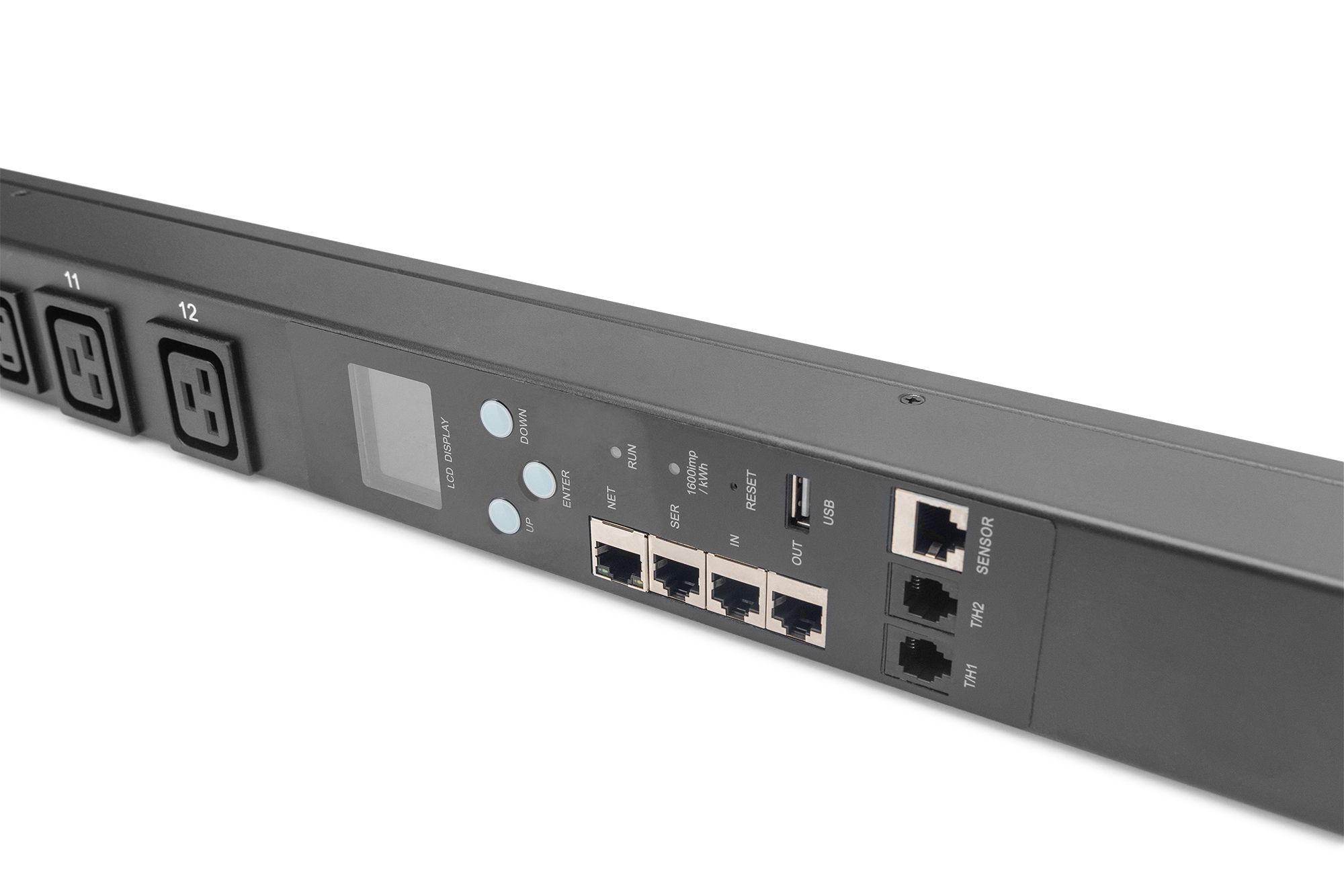 DIGITUS Smart PDU, Input Monitored, ingresso 1x16A, uscite 20 x C13, 4 x C19