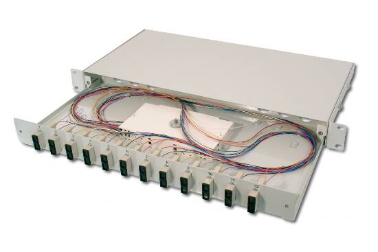 PANNELLO ESTRAIBILE 19" PER FIBRA OTTICA CON 6 CONNETTORI SC DUPLEX OM3