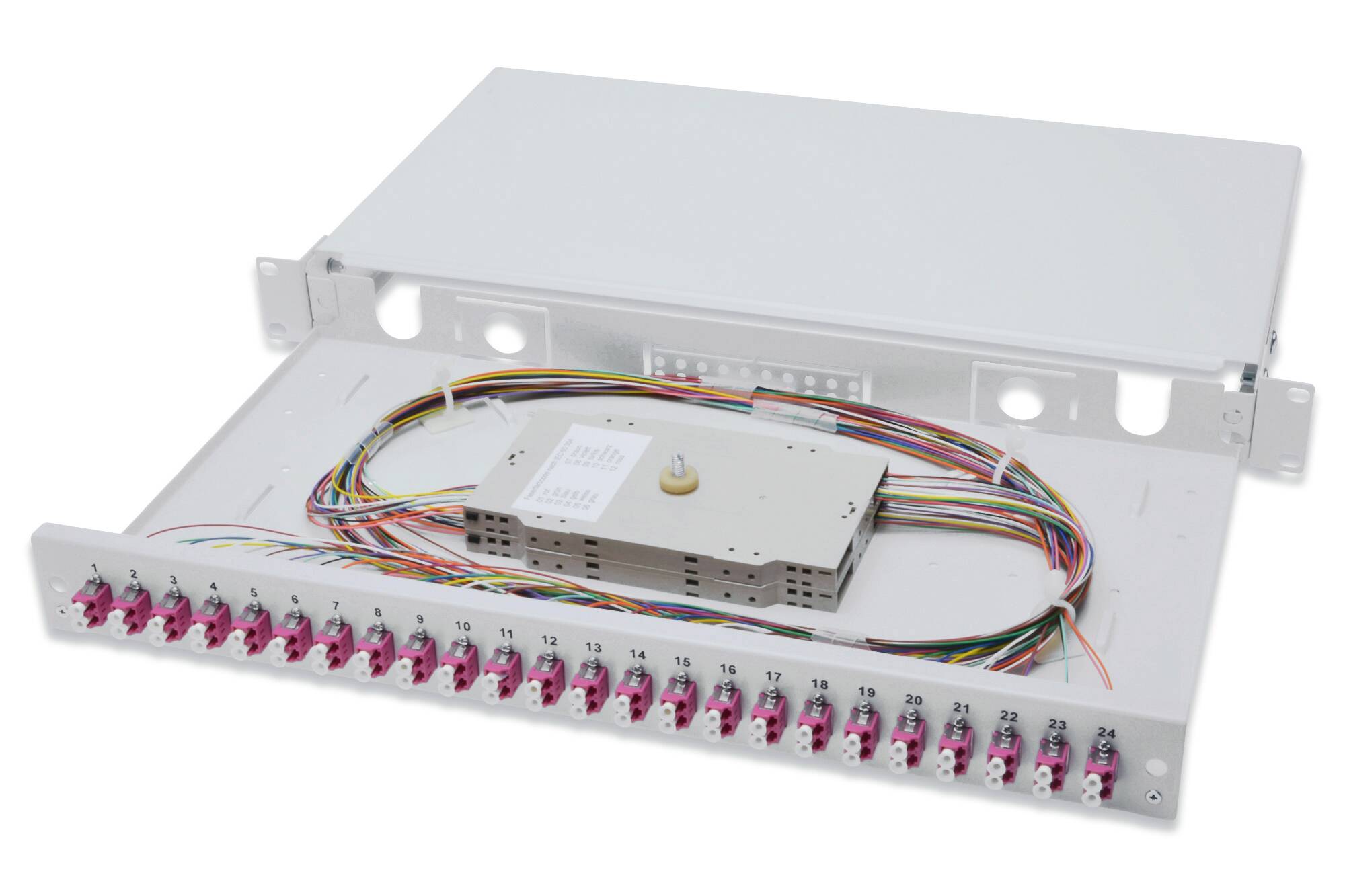 CASSETTO FIBRA OTTICA 24 CONNETTORI LC DUPLEX OM4 CON PIGTAIL DIGITUS