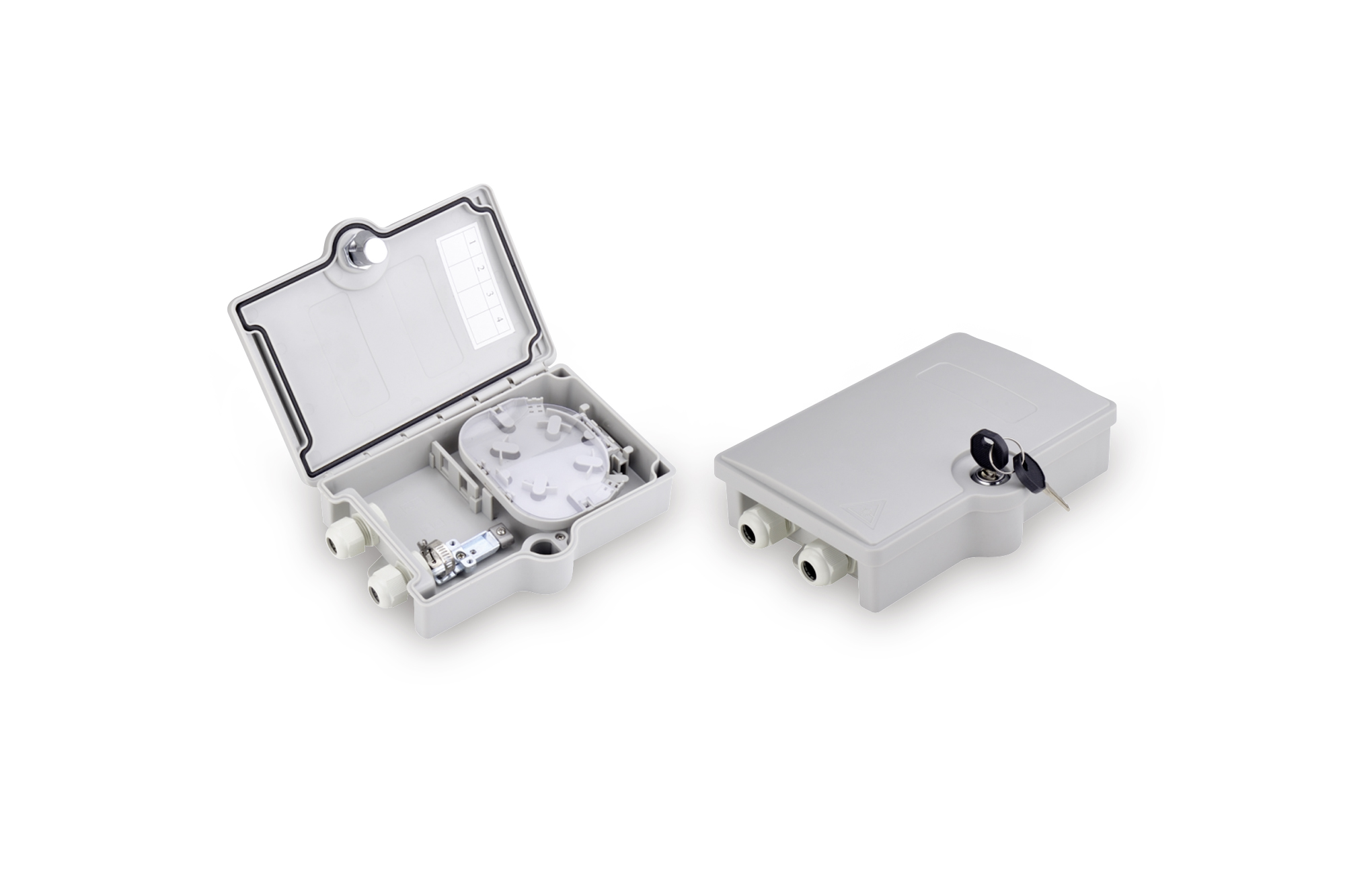 SCATOLA DA ESTERNO FTTH PER 2 ADATTATORI SC/SX O 2 LC/DX