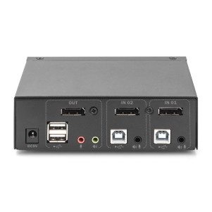DIGITUS Switch KVM, 2x1 DP, DP Out, USB
