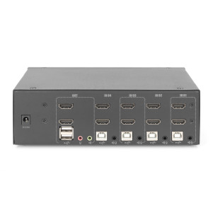 KVM Switch, 4 Porte per un monitor 4K, tastiera e mouse, con due video HDMI