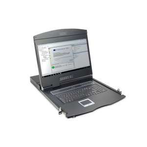 CONSOLE MODULARE PER RACK 19" TFT  CON SWITCH KVM 16 PORTE TASTIERA ITALIANA