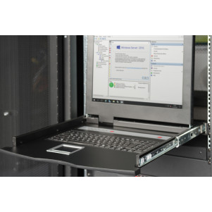 CONSOLE TFT 19" PER RACK 19 CON SWITCH KVM 16 PORTE CAT 5 TASTIERA ITALIANA