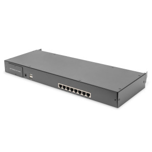 Console KVM modulare HD LCD con TFT da 19", connessione KVM Cat5 a 8 porte, touchpad, layout tastiera italiana