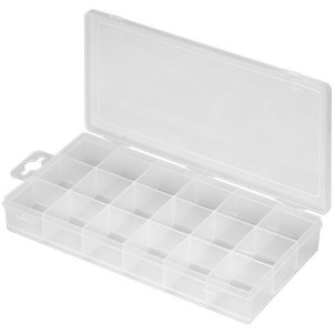 SCATOLA IN PLASTICA CON 18 SCOMPARTIMENTI