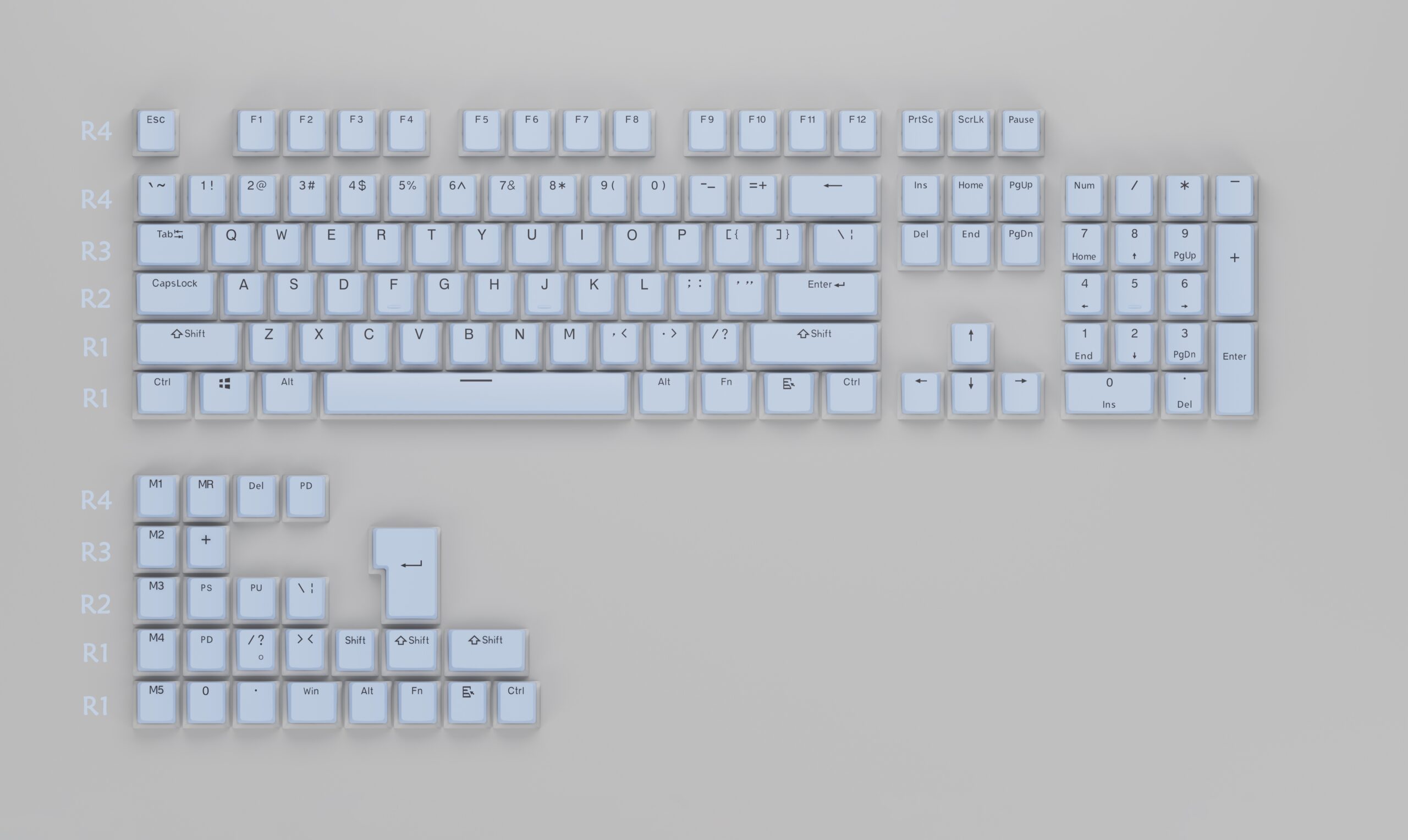 Set di 130 tasti Pudding Blue PBT OEM
