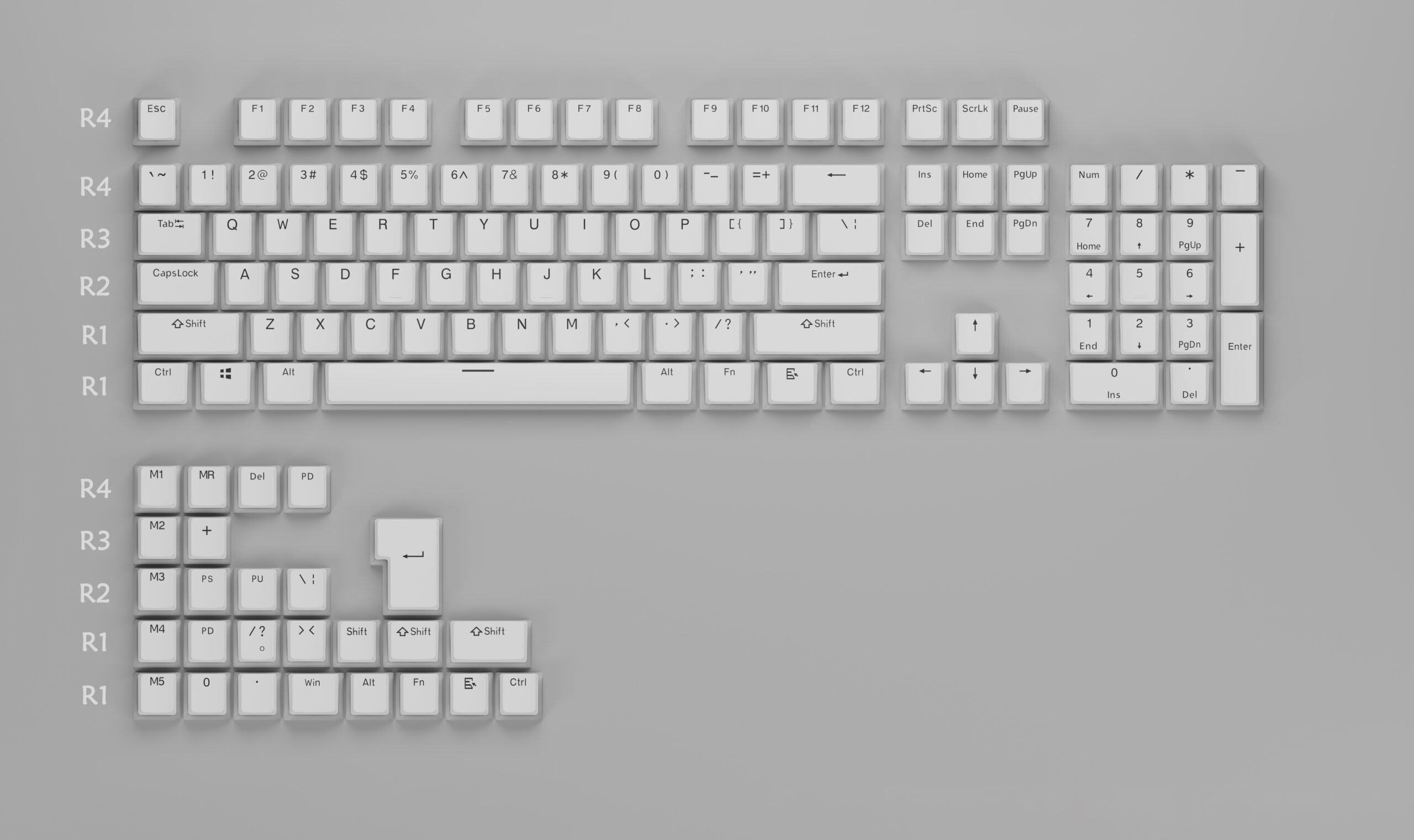 Set di 130 tasti Pudding bianco  PBT OEM