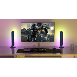 Coppia luci ambientali pilotabili con Google Assistant, Alexa, Siri wireless/Bluetooth con telecomando