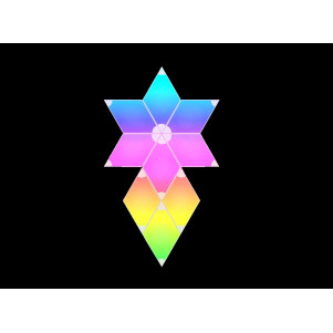 Luci ambientali RGB con 9 rombi CM 12X12 montabili a muro pilotabili con Google Assistant, Alexa, Siri wireless/Bluetooth con telecomando
